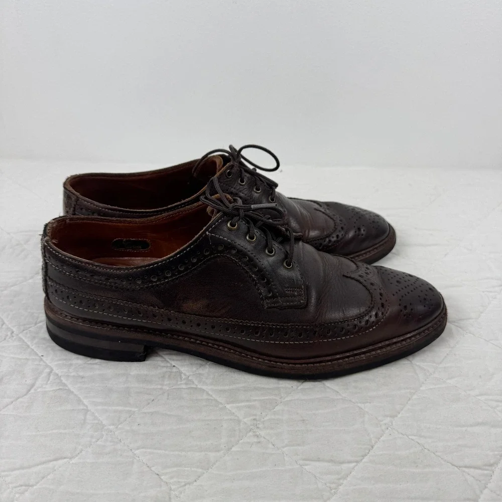 Allen Edmonds Aberdeen Mens 11 D Brown Leather Wingtip Derby Dainite‎ Sole 8022